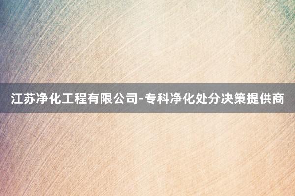 江苏净化工程有限公司-专科净化处分决策提供商