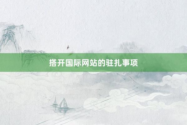 搭开国际网站的驻扎事项