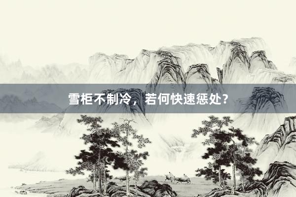 雪柜不制冷，若何快速惩处？
