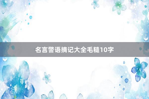 名言警语摘记大全毛糙10字